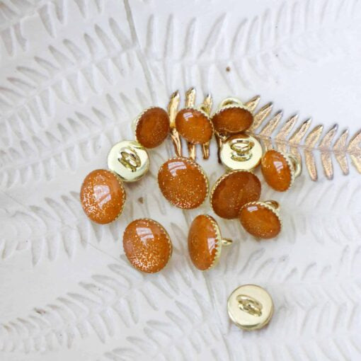 Boutons de bottine pailleté or - 11 mm - Lise Tailor