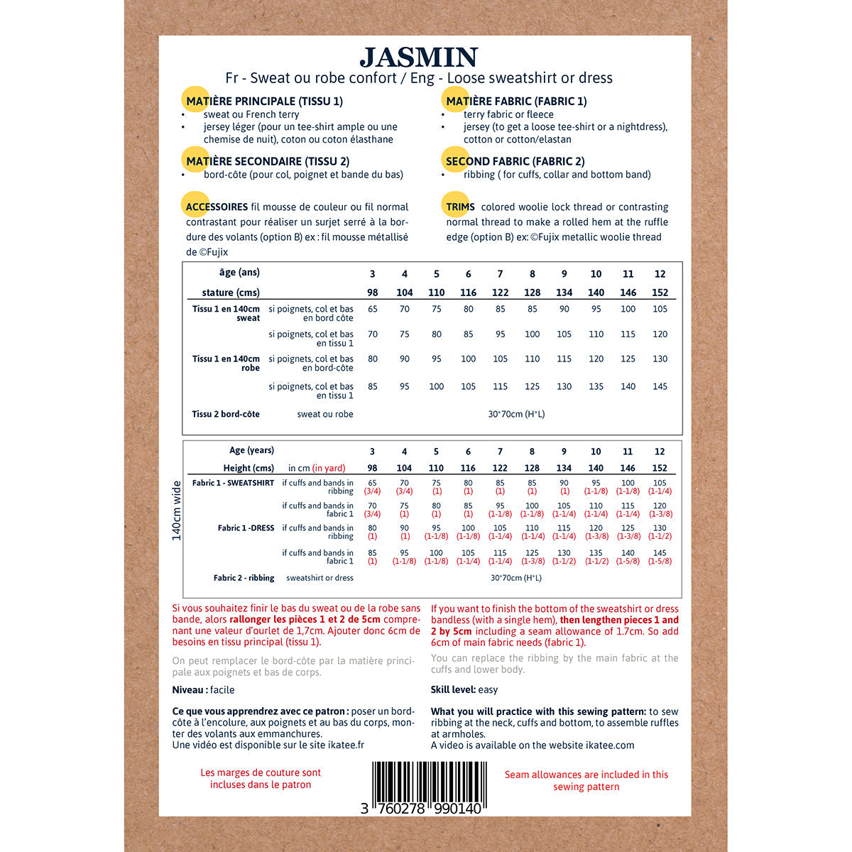 Jasmin sweat et robe - Ikatee