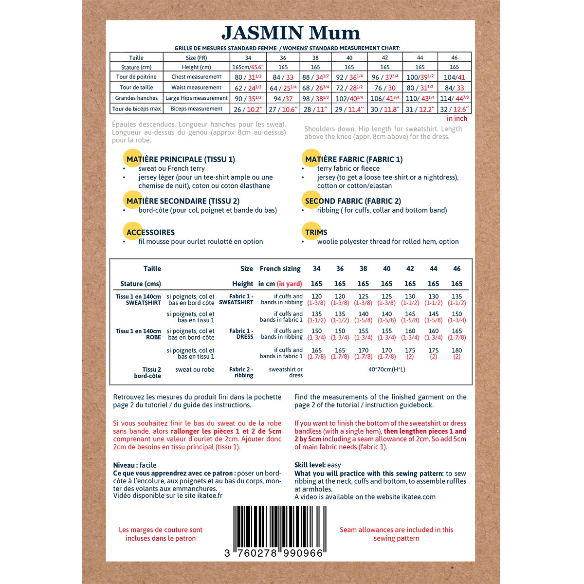 Jasmin Mum sweat et robe femme - Ikatee
