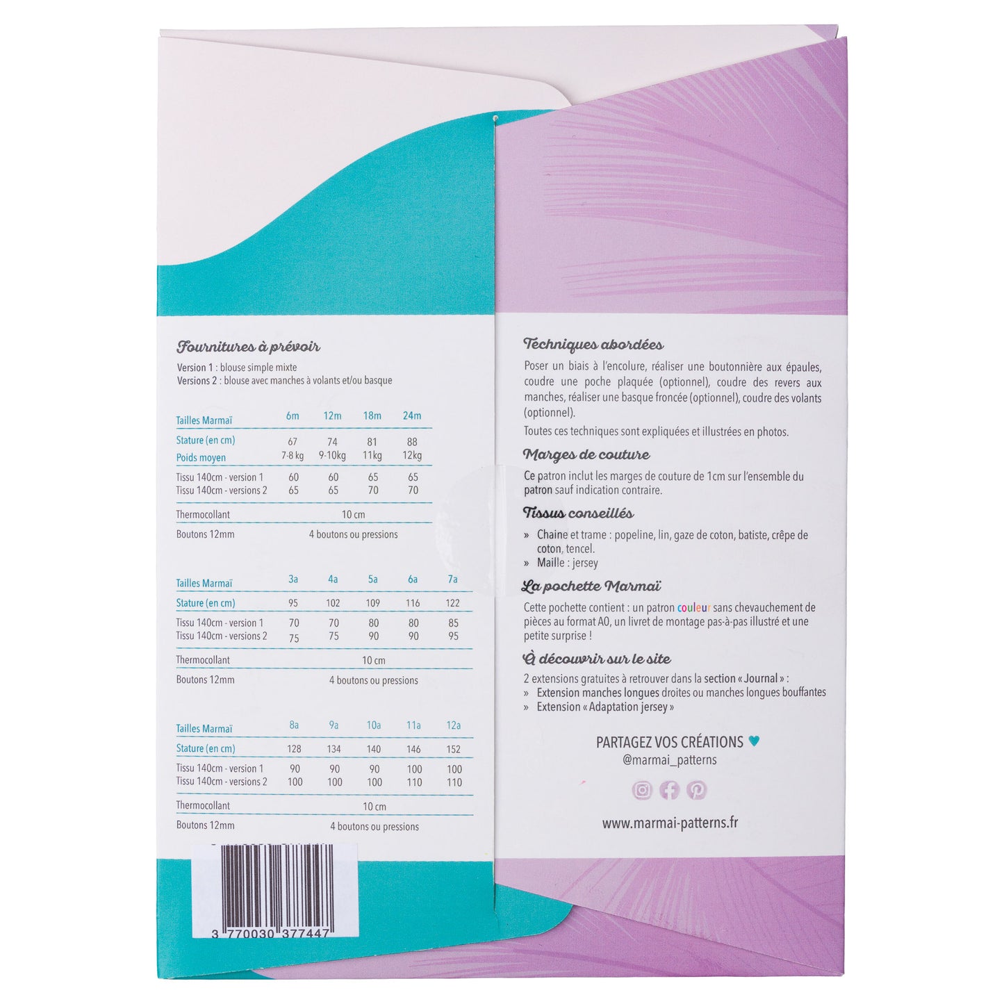 Blouse mixte Alouette 6 mois à 4 ans - Marmaï