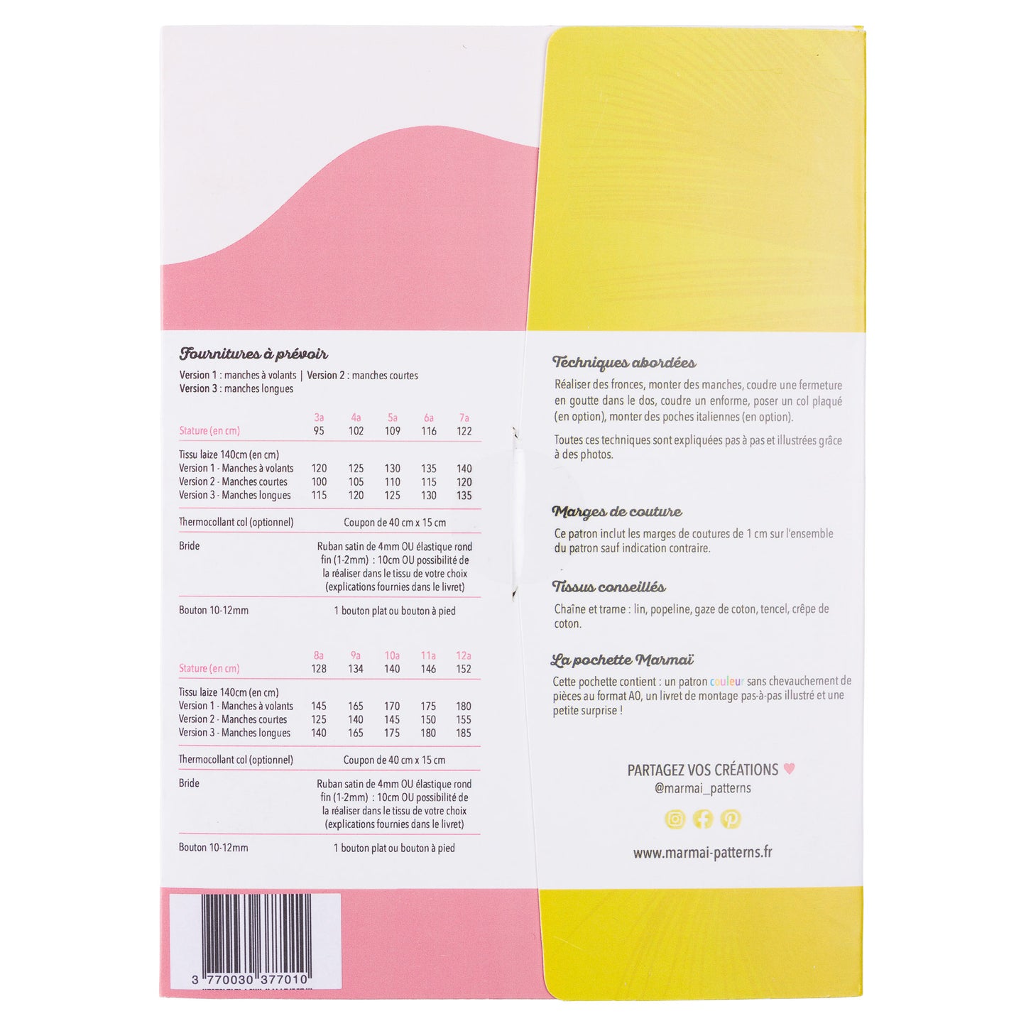 Robe Linotte 3 à 12 ans - Marmaï