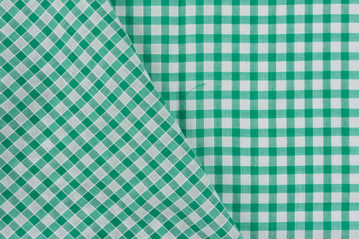 Tissu Vichy vert et blanc