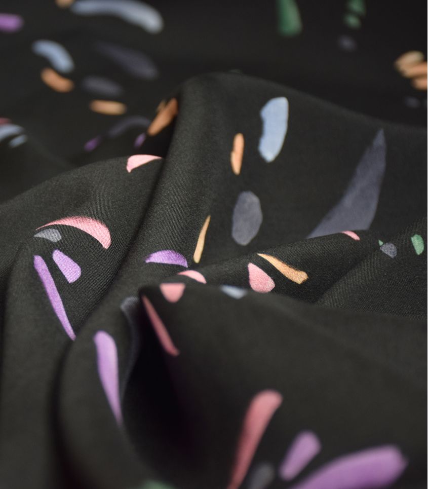 Tissu viscose soyeuse - Rainbow drops - Cousette
