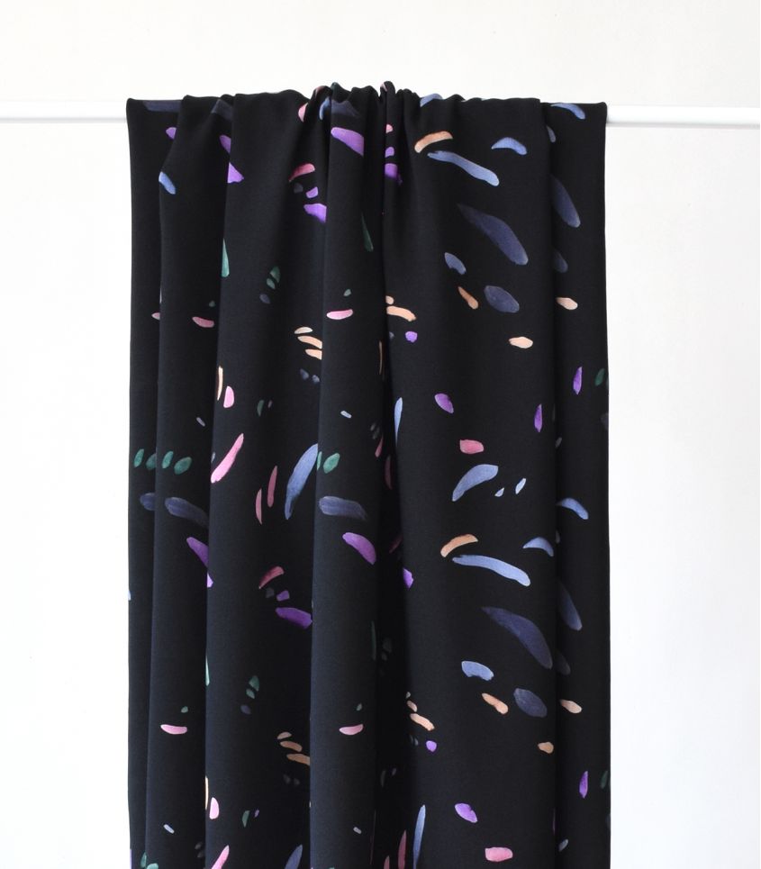Tissu viscose soyeuse - Rainbow drops - Cousette