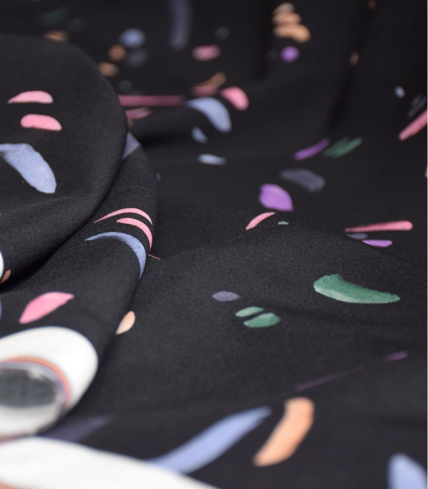 Tissu viscose soyeuse - Rainbow drops - Cousette