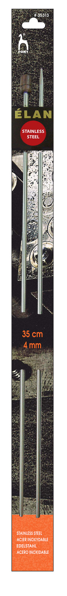 Aiguilles droites en métal- Pony 35 cm