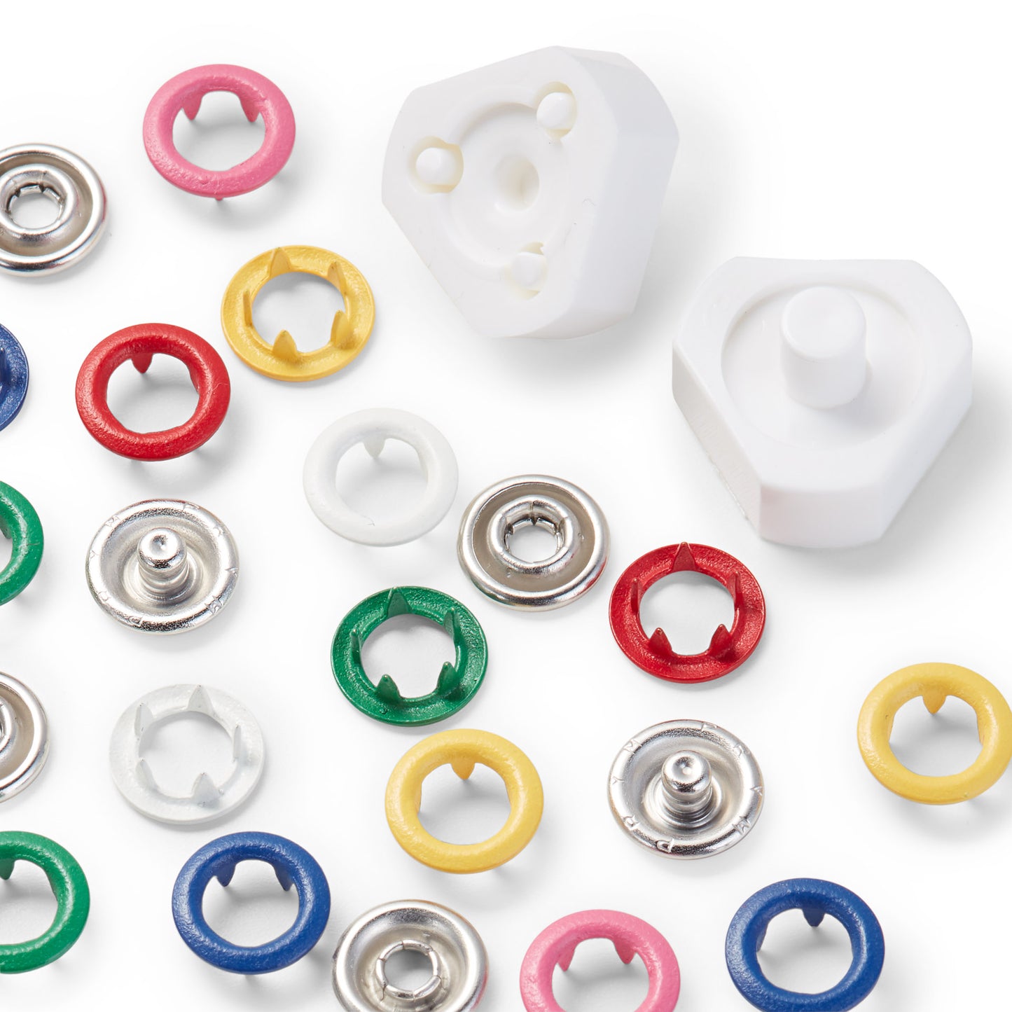 Boîte de 60 boutons pression jersey avec outil 8 mm - Prym