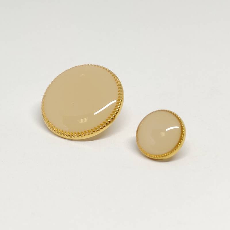 Boutons émaillé en métal doré - 9 à 15 mm
