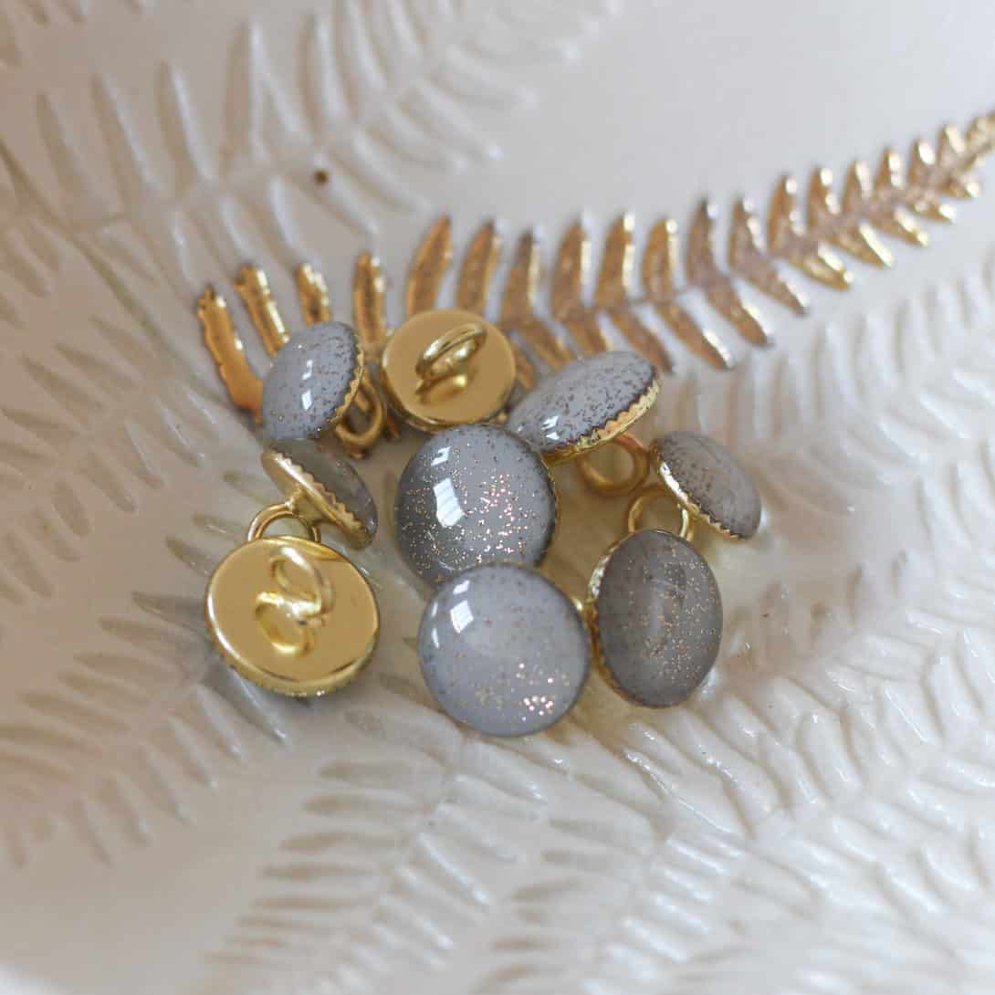 Boutons de bottine pailleté or - 11 mm - Lise Tailor