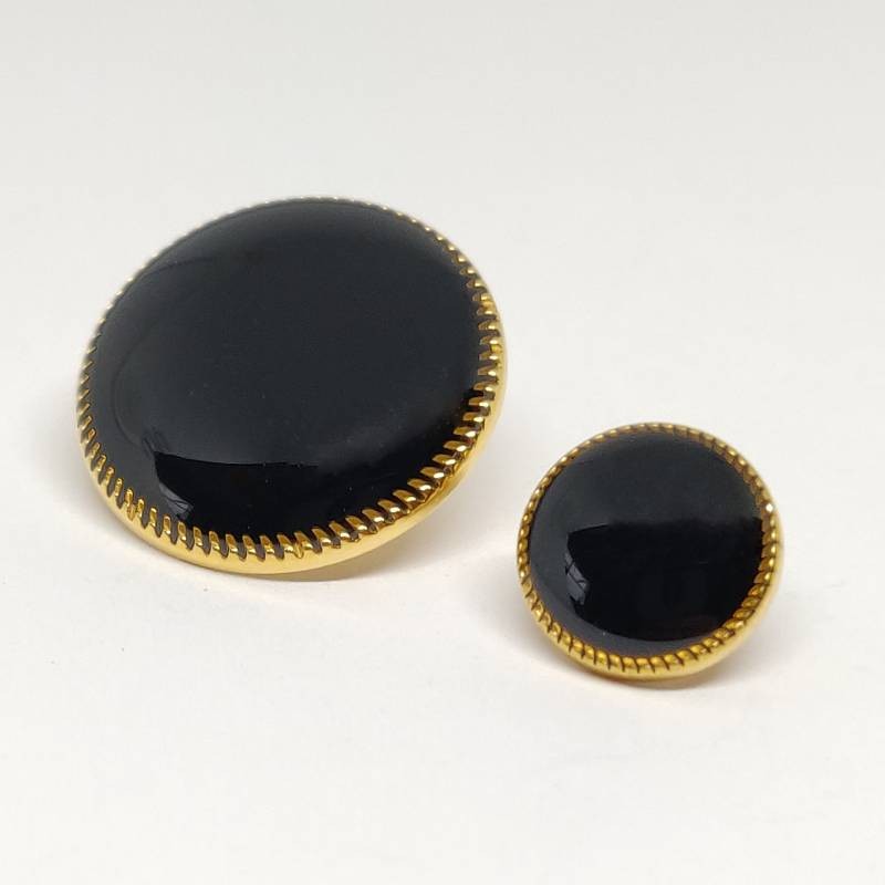 Boutons émaillé en métal doré - 9 à 15 mm