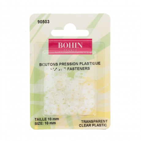 Boutons pression transparents à coudre - Bohin - 10 mm