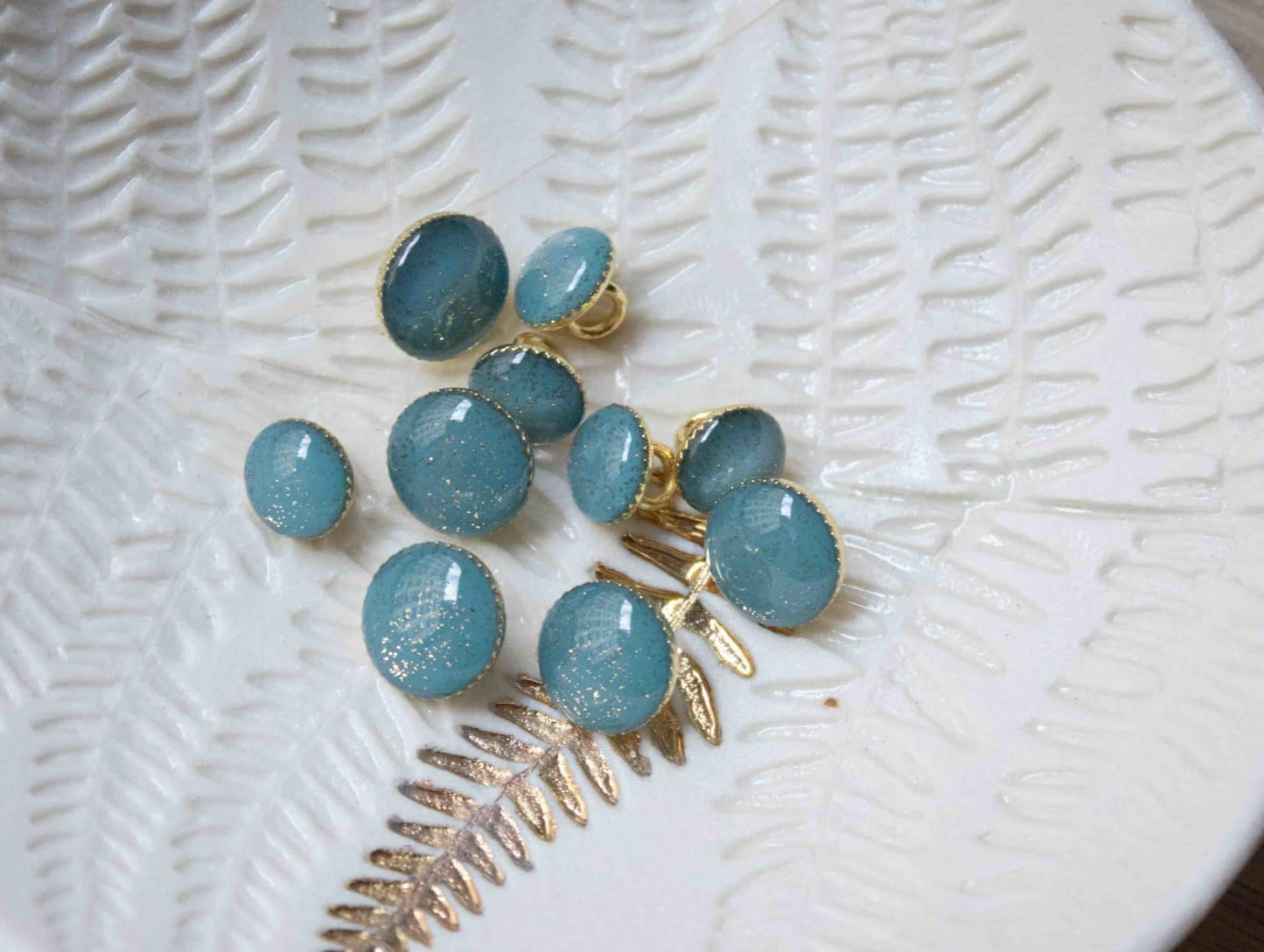 Boutons de bottine pailleté or - 11 mm - Lise Tailor