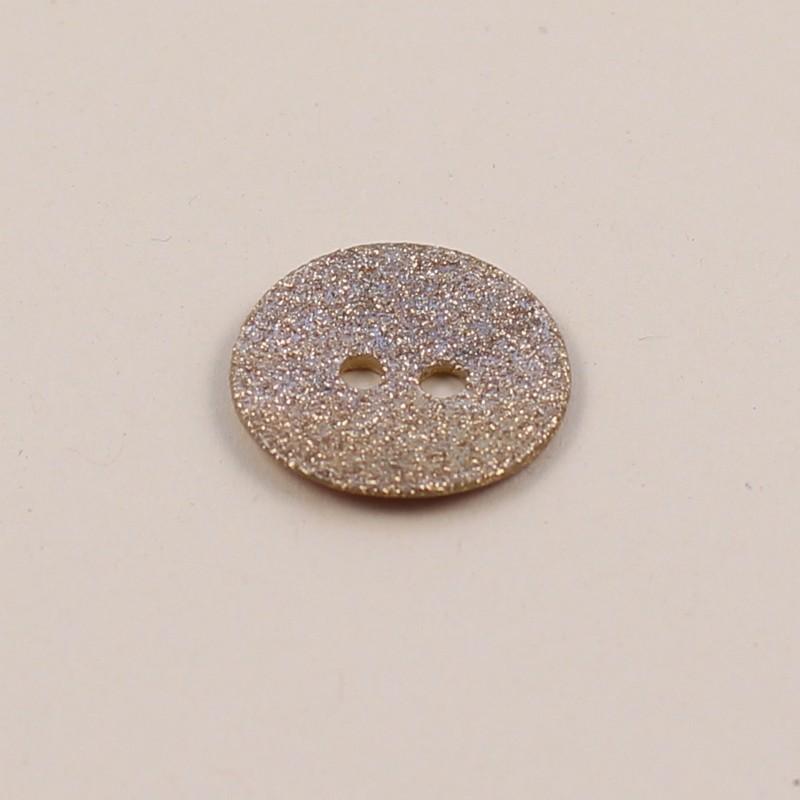 Boutons nacre dorés à paillettes - 18 mm