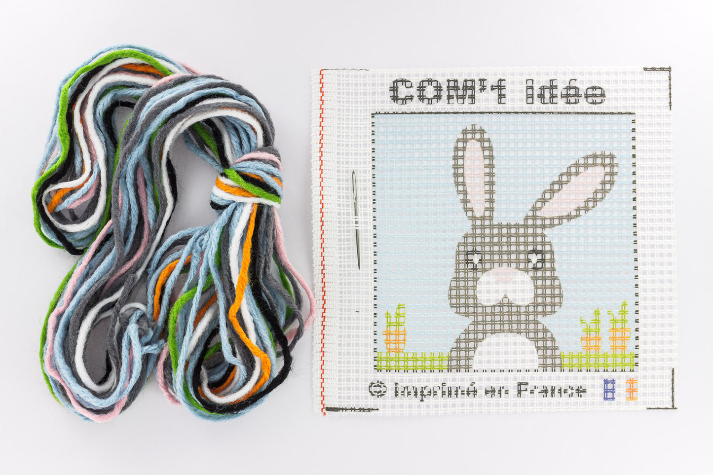Kit de canevas pour enfant - Mon lapin cookie