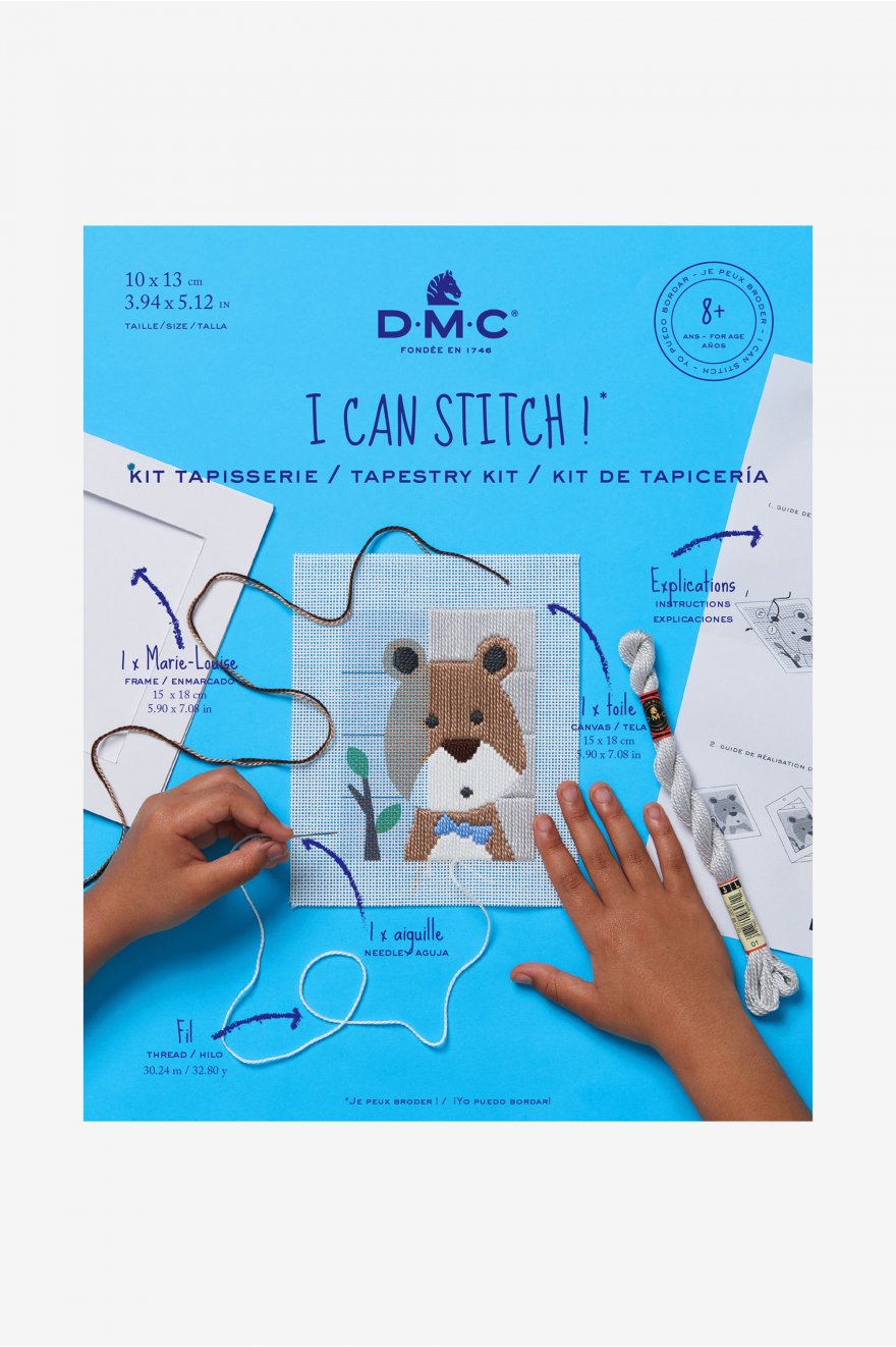 Kit de tapisserie point lancé - Ours - DMC