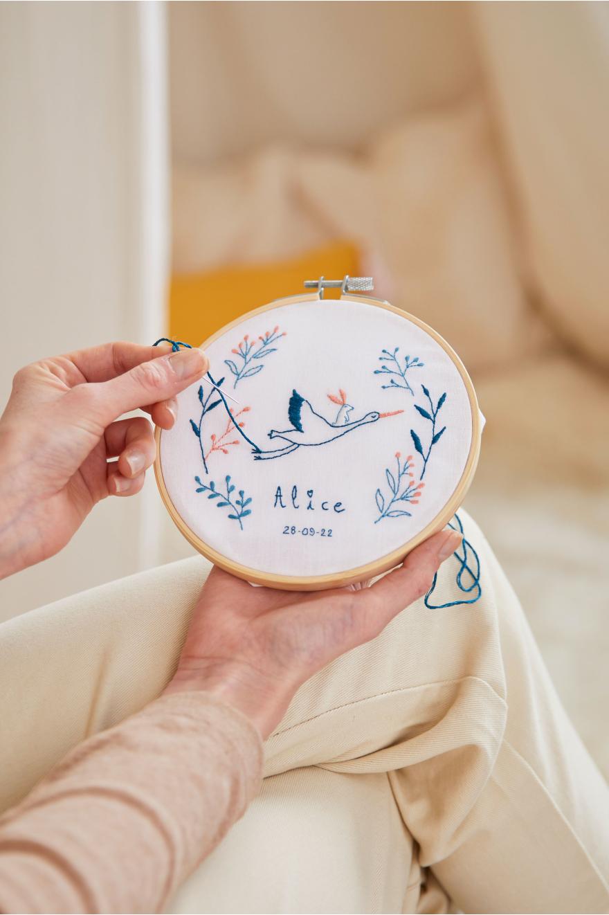 Kit Gift of stitch - DMC - Broderie - Bébé cigogne