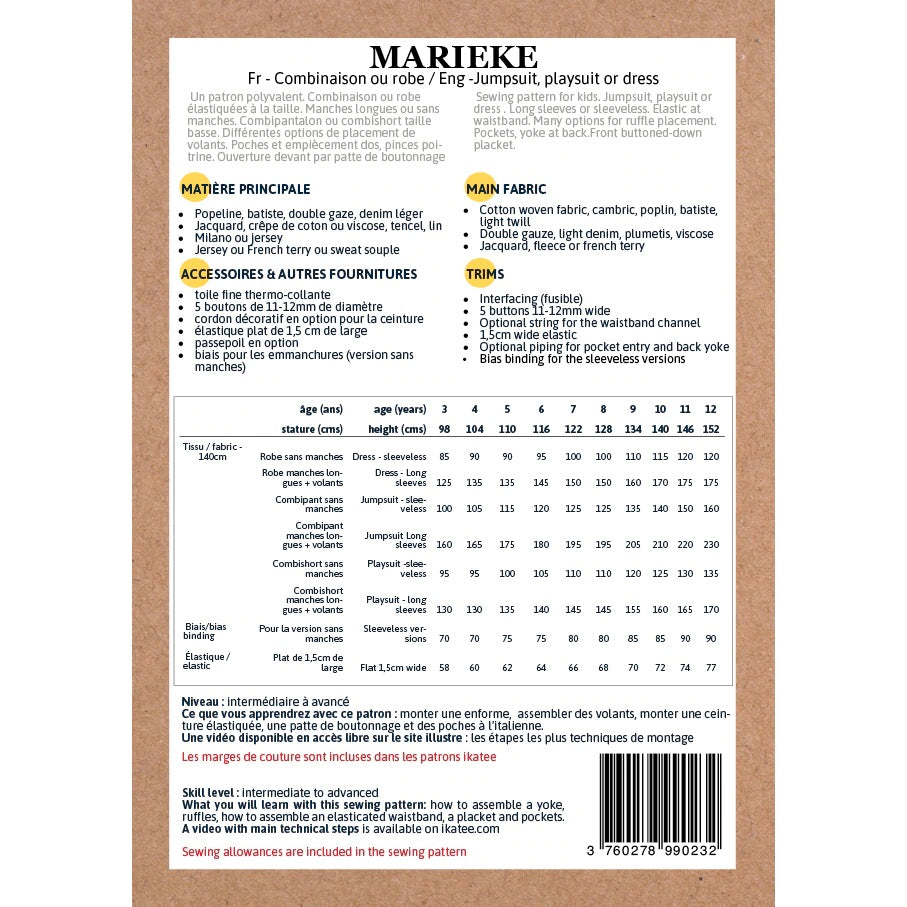 Combinaison / Robe Marieke Kids - Ikatee