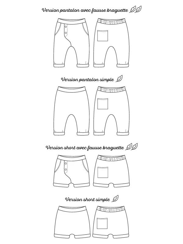 Pantalon / Short Etourneau 6 mois à 5 ans - Marmaï