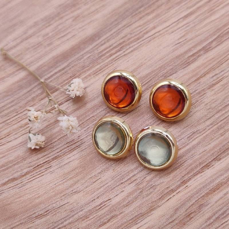 Boutons émaillés dorés - 9 mm