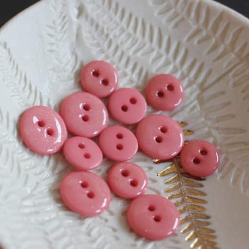 Boutons glitter 2 trous - 15 mm - Lise Tailor - Corail