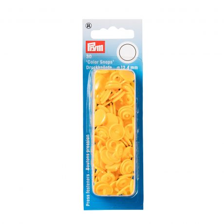 Boutons pression ronds Color Snap - 12,4 mm - Prym jaune soleil