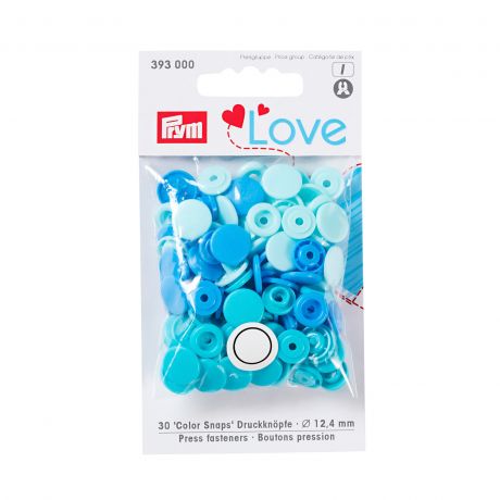 Boutons pression ronds bleu - 12,4 mm - Prym