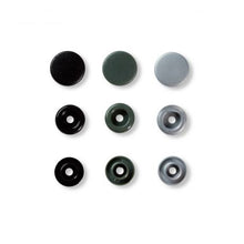 Charger l&#39;image dans la galerie, Boutons pression ronds gris et noir - 12,4 mm - Prym

