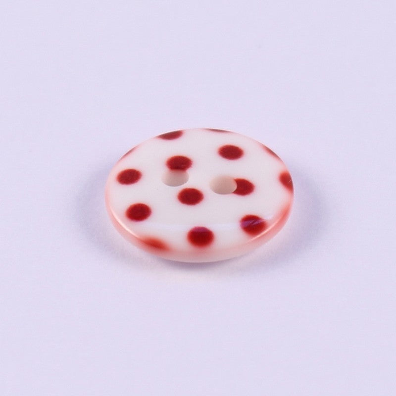 Boutons à pois rouges- 12 mm