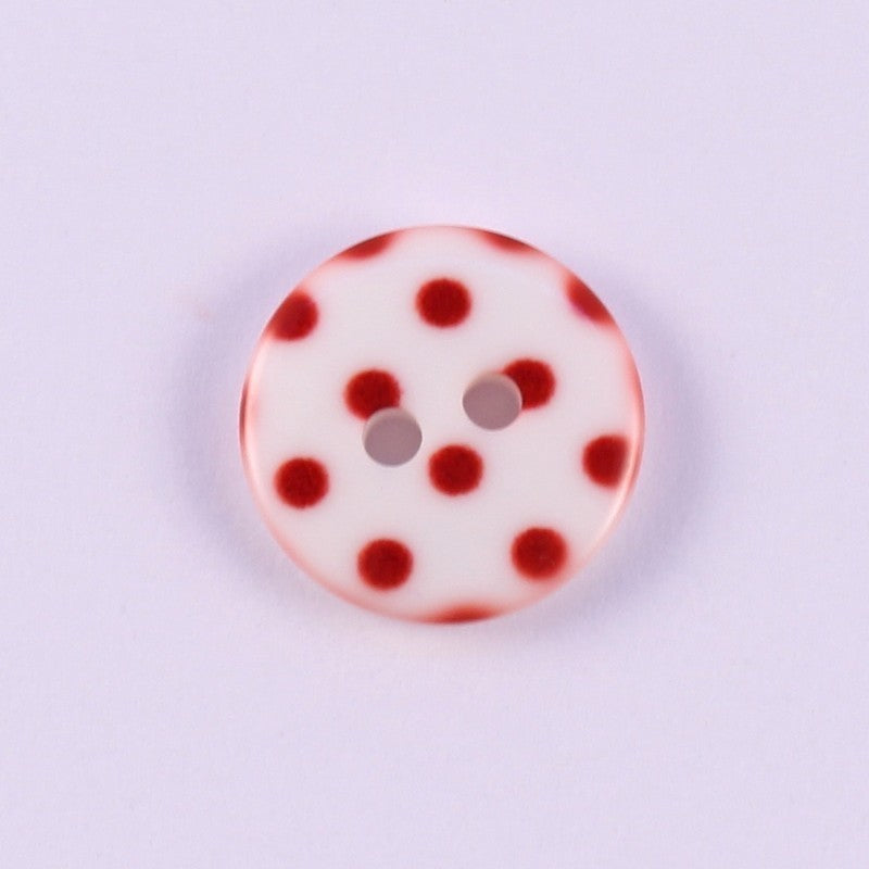 Boutons à pois rouges- 12 mm