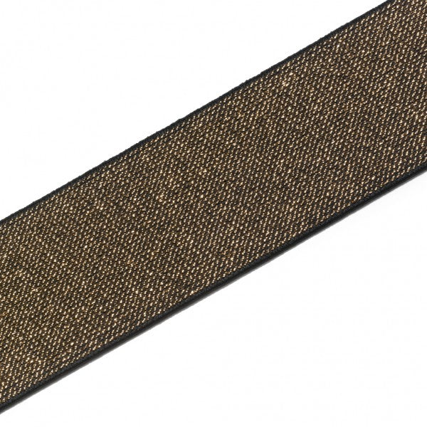 Elastique lurex  noir doré - 50 mm - Prym