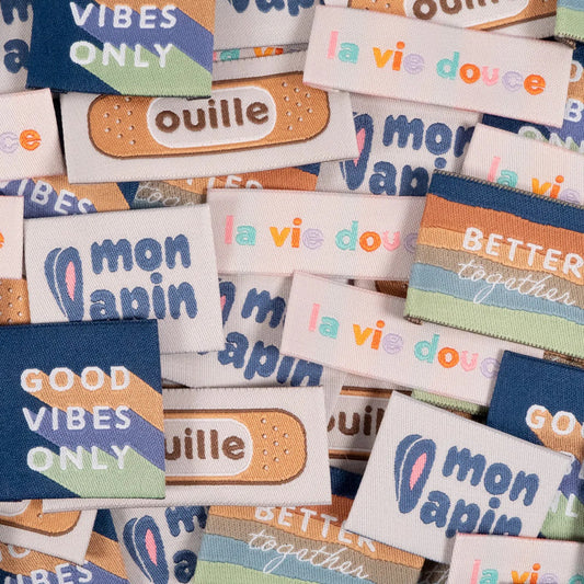 Etiquettes à coudre - Assortiment Friendly -  Ikatee
