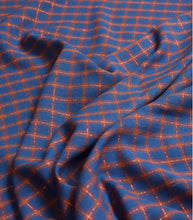 Charger l&#39;image dans la galerie, Tissu viscose Shiny Checks blue - Cousette
