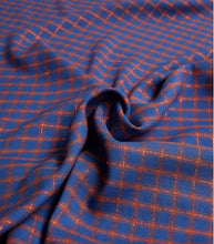 Charger l&#39;image dans la galerie, Tissu viscose Shiny Checks blue - Cousette
