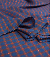Charger l&#39;image dans la galerie, Tissu viscose Shiny Checks blue - Cousette
