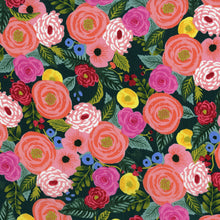 Charger l&#39;image dans la galerie, Tissu rayonne  English Garden - Juliet Rose - Navy - Coton + Steel &amp; Rifle Paper Co
