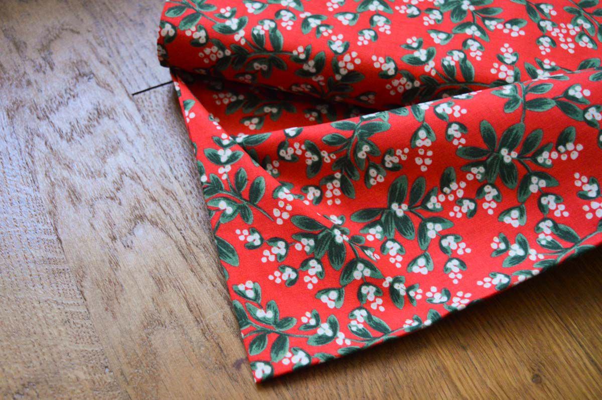 Tissu coton Mistletoe Red Metallic Coton de Cotton + Steel & Rifle Paper co