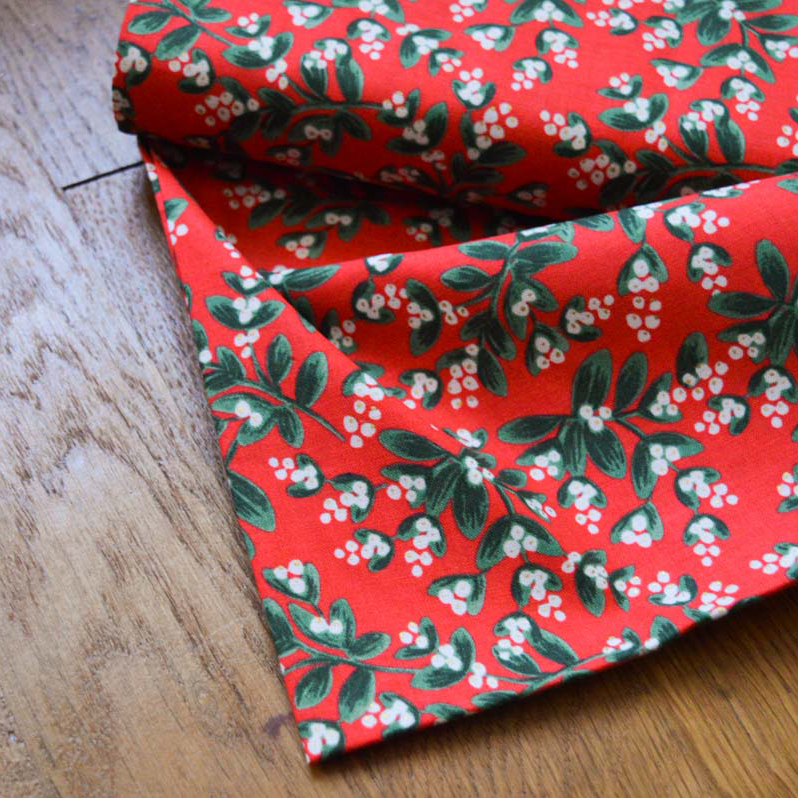 Tissu coton Mistletoe Red Metallic Coton de Cotton + Steel & Rifle Paper co