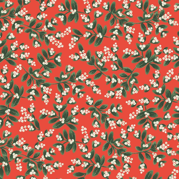 Tissu coton Mistletoe Red Metallic Coton de Cotton + Steel & Rifle Paper co