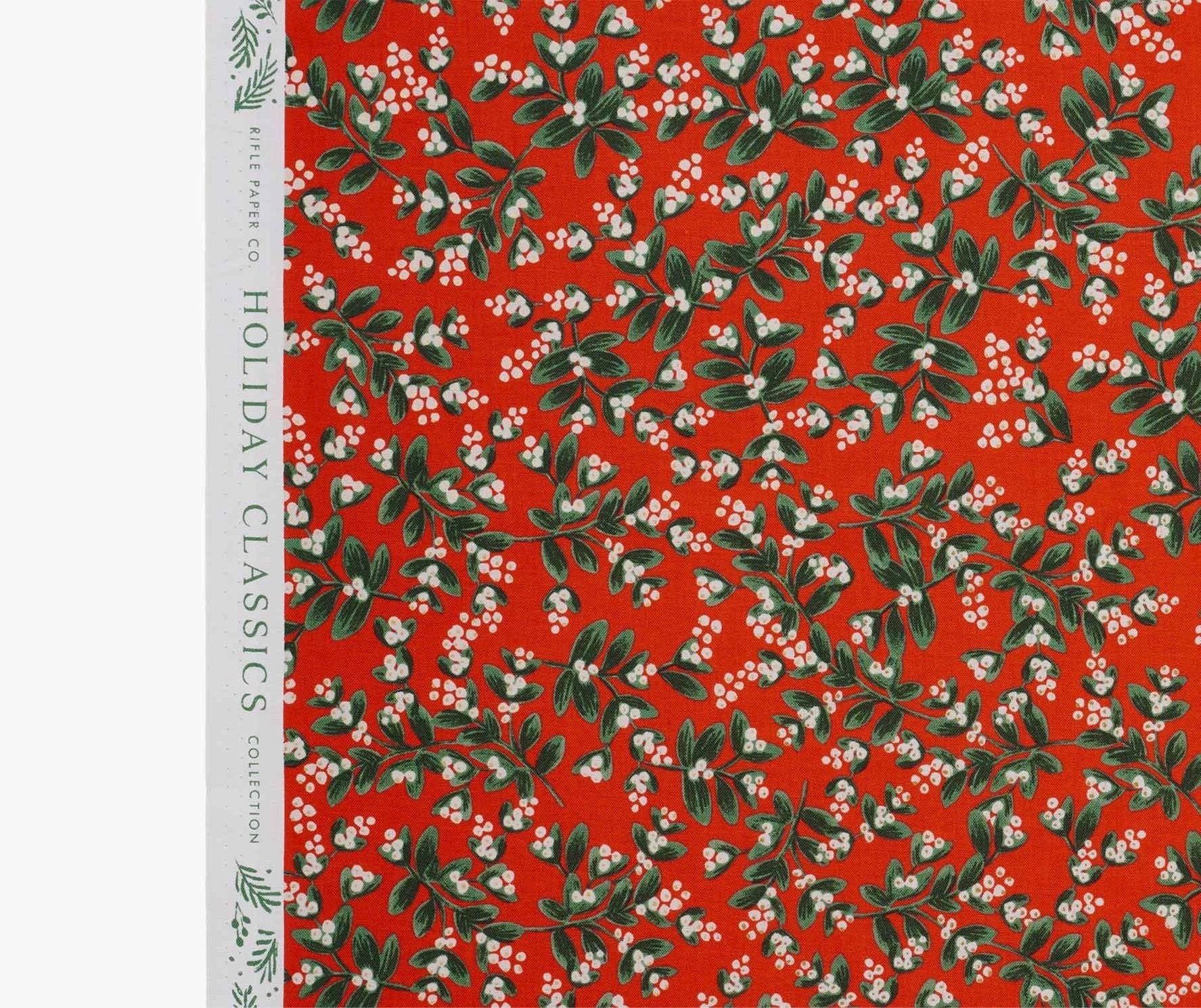 Tissu coton Mistletoe Red Metallic Coton de Cotton + Steel & Rifle Paper co