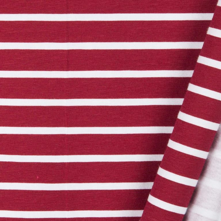 Tissu jersey Bretagne rouge et blanc - Domotex