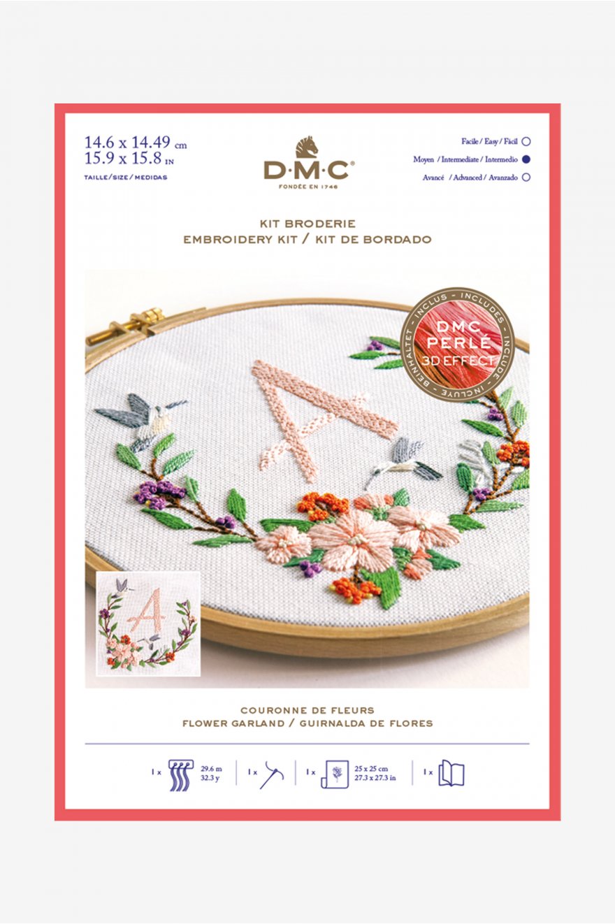 Kit de broderie - Couronne de fleur - DMC